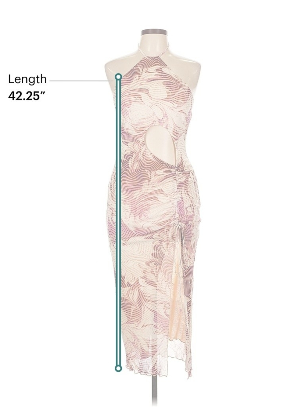 Forever 21 Pale Pink Cut-out Halter Midi Dress, Large - Picture 5 of 7